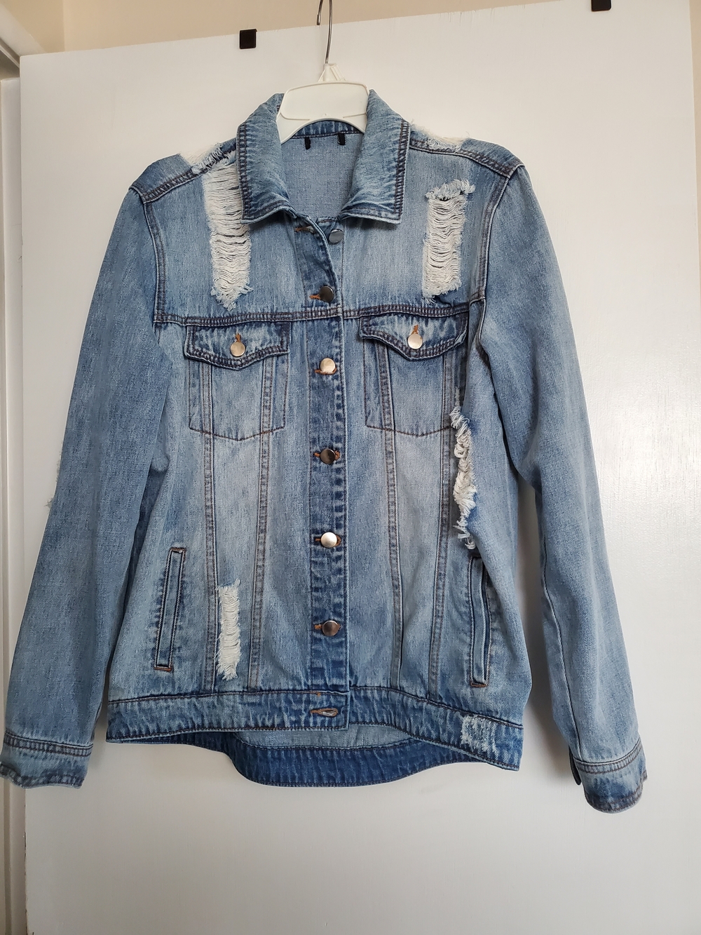 Light Blue Distressed Denim Jacket